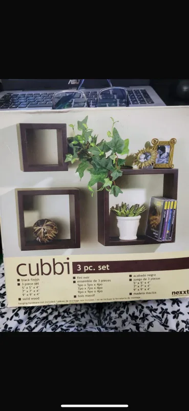 Nexxt Cubbi 3-Piece Square Wall Shelves