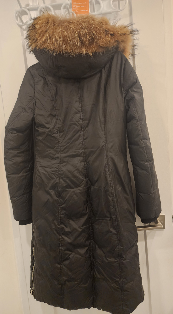 Black Puffer Coat with Fur Hood - photo 2