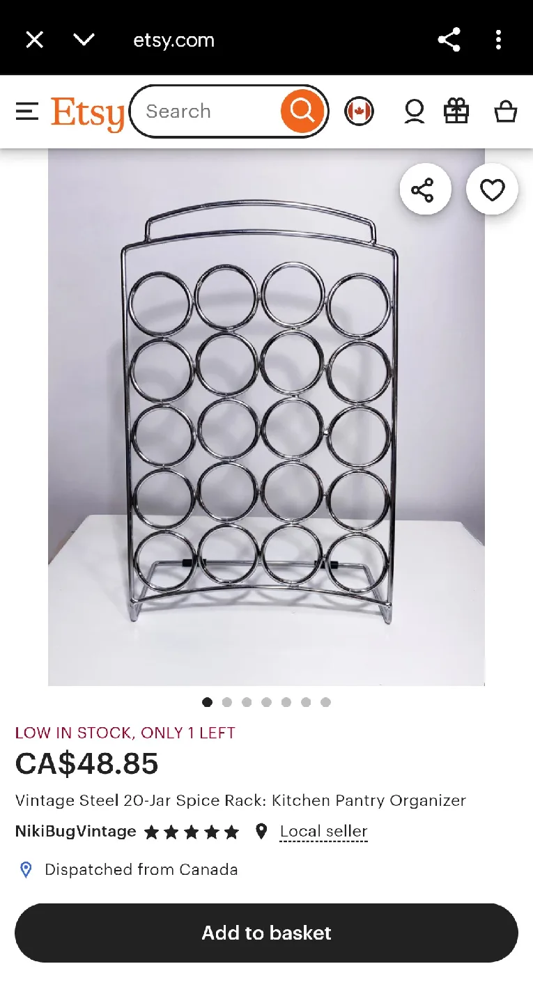 Vintage Steel 20-Jar Spice Rack thumbnail