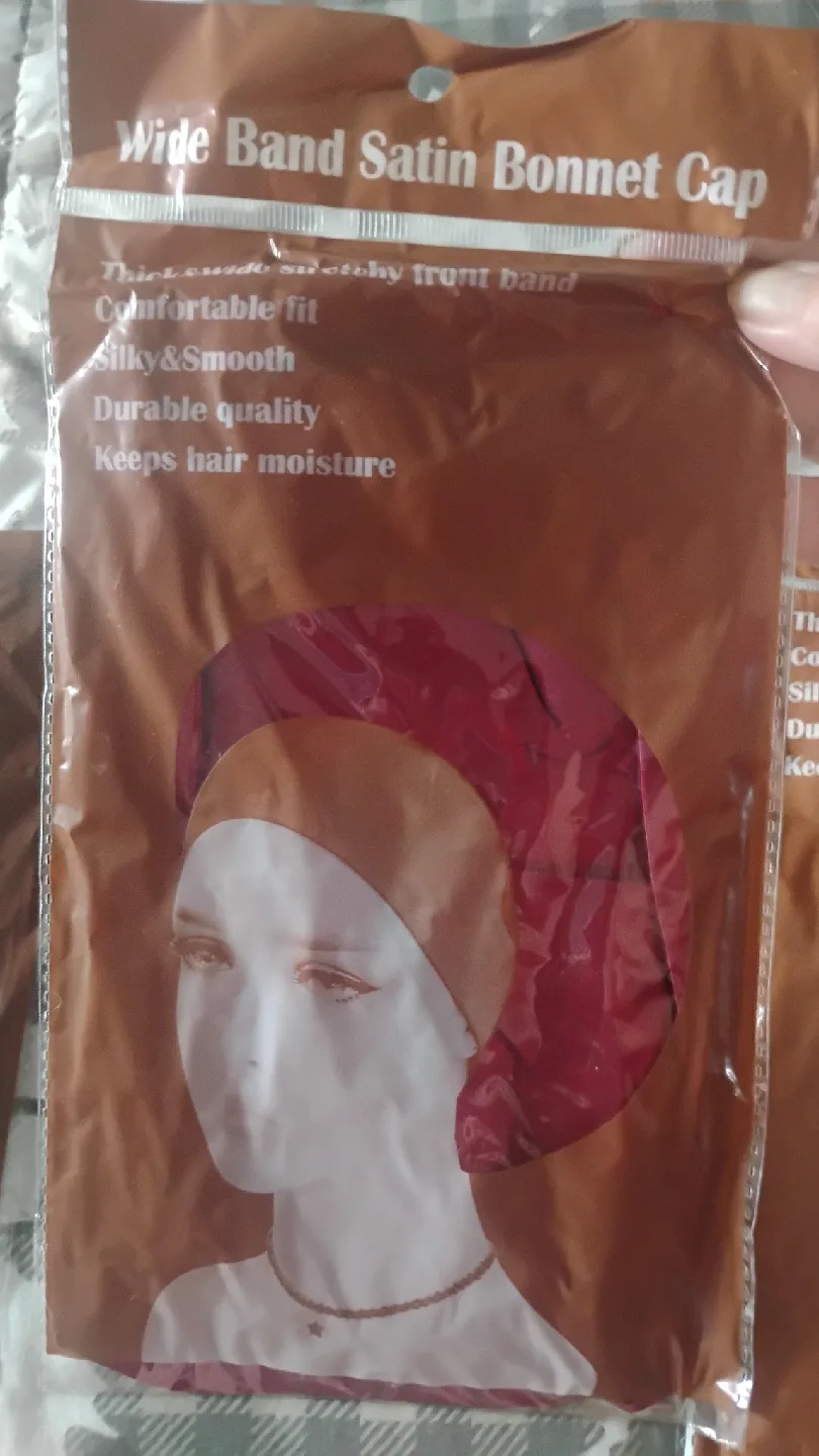 all 3 packs of Wide Band Satin Bonnet Cap🧡 image indicator(3)