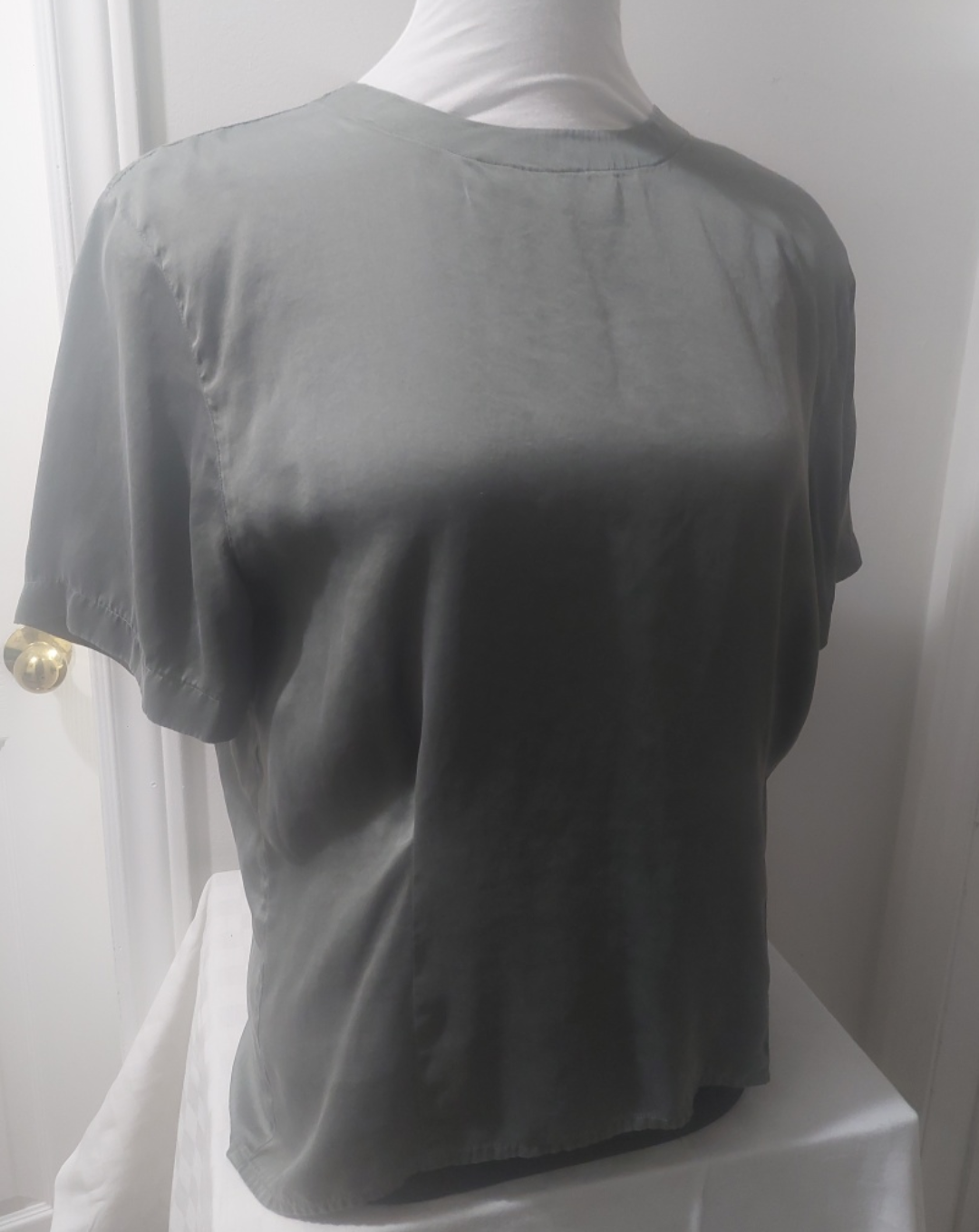 Green Short Sleeve Blouse