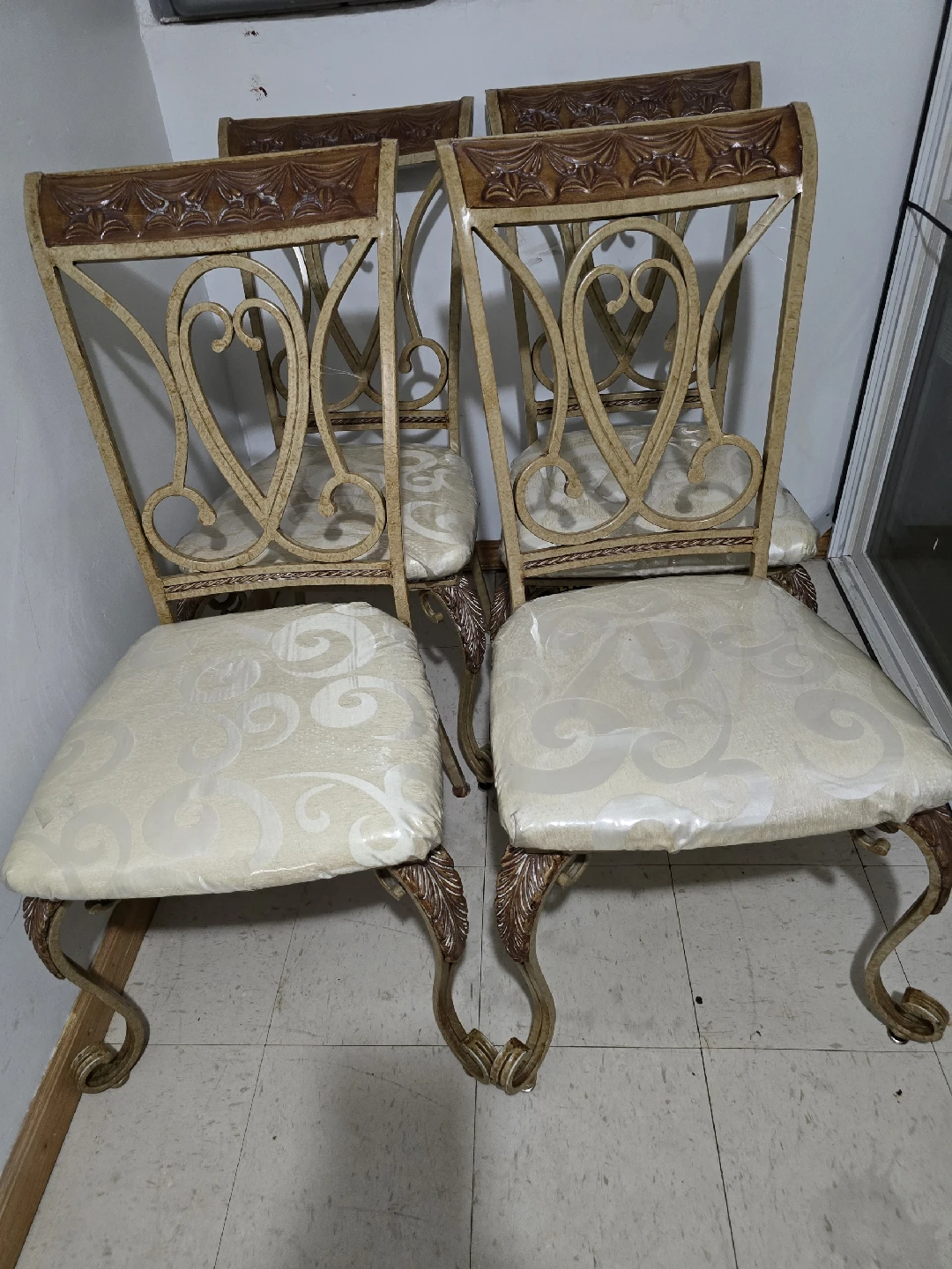 Set of 4 Ornate Dining Chairs