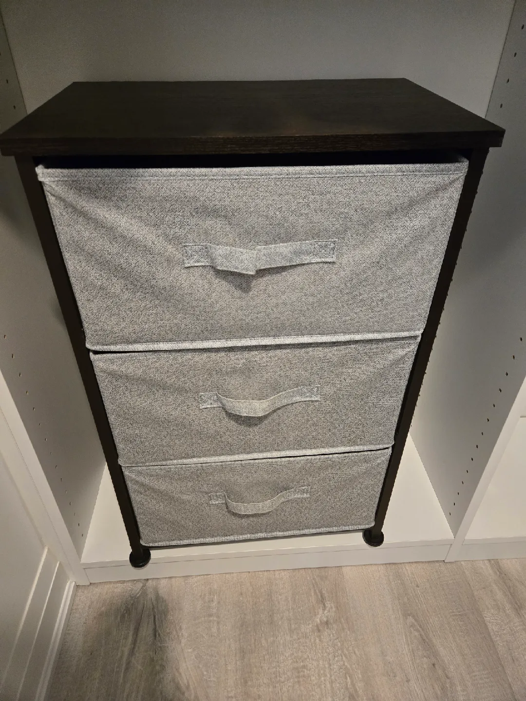 3-Drawer Storage Unit - Grey Fabric Bins thumbnail