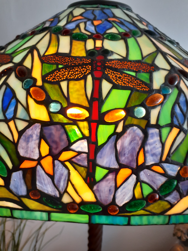 Tiffany Style Dragonfly Stained Glass Floor Lamp