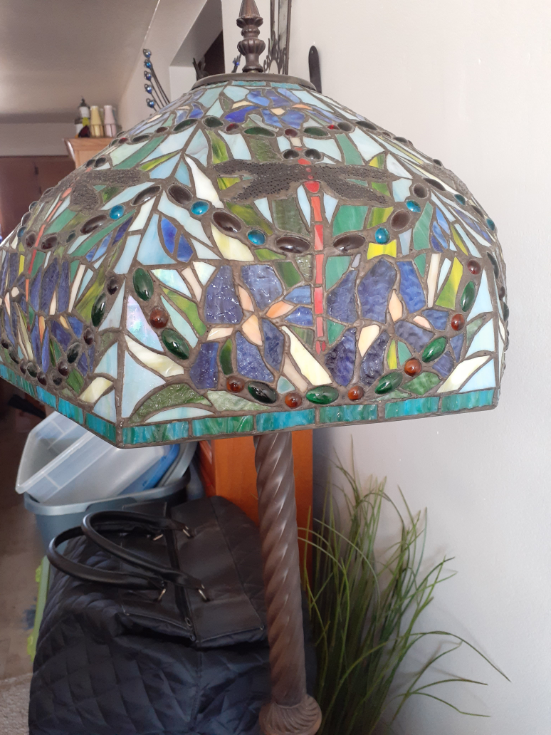 Tiffany Style Dragonfly Stained Glass Floor Lamp - photo 2