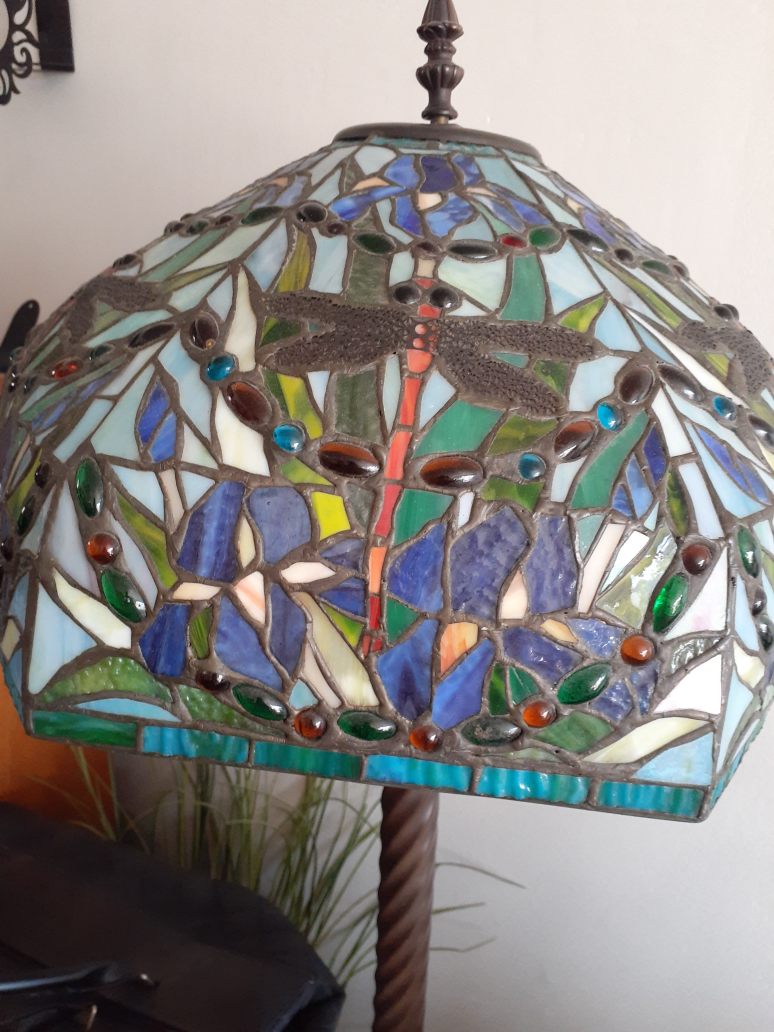 Tiffany Style Dragonfly Stained Glass Floor Lamp - photo 3