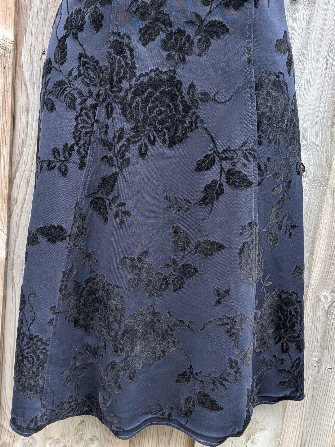 Tommy Hilfiger Blue Floral flocked Dress sz 12 image indicator(4)