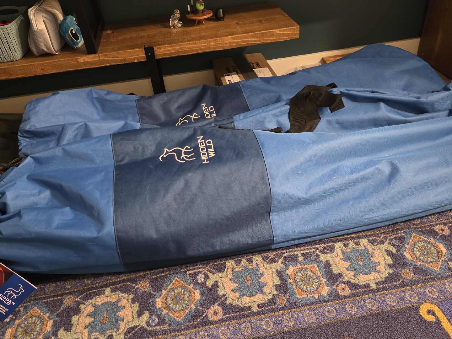 Hidden Wild Folding Cot - Blue