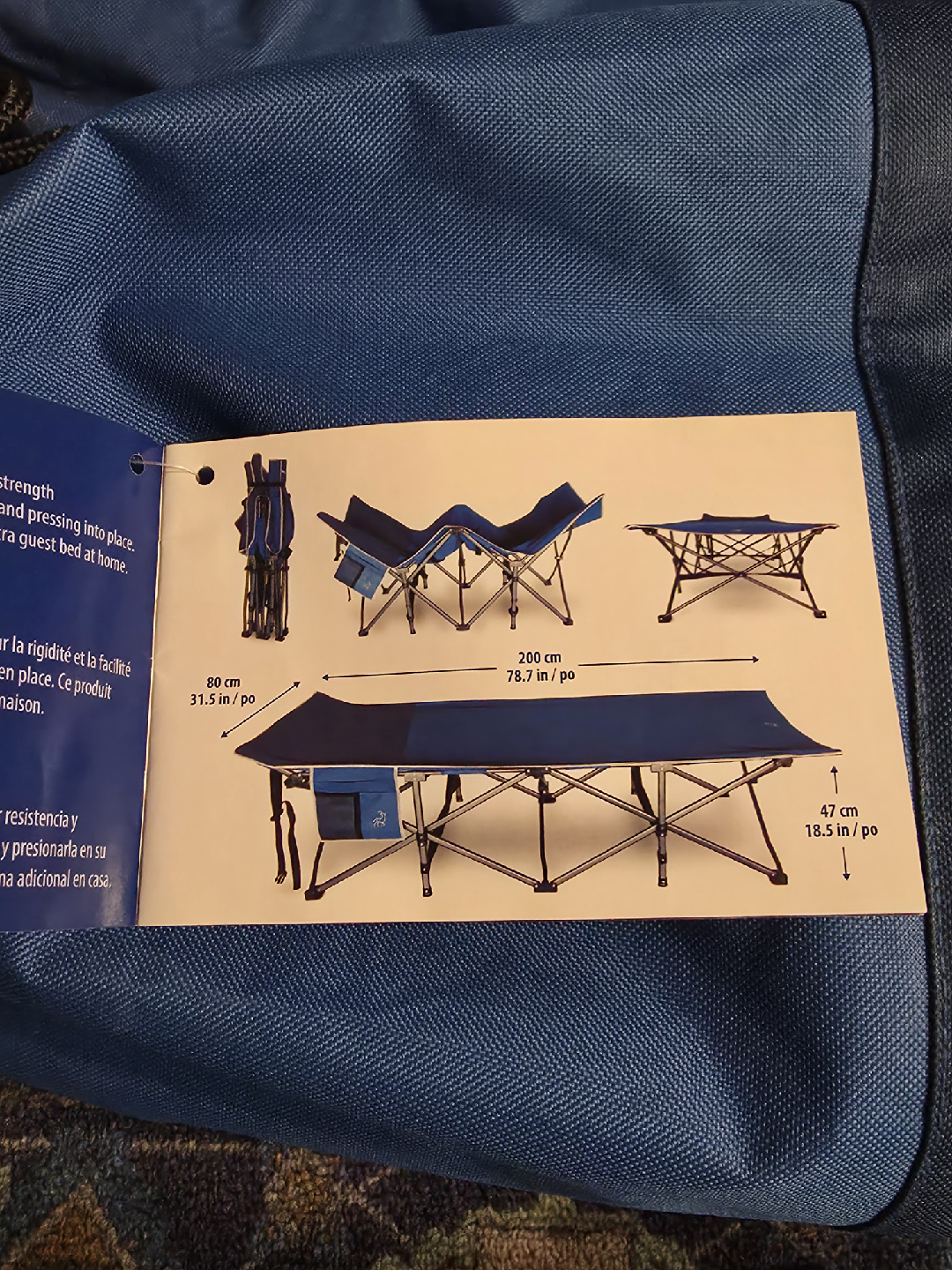 Hidden Wild Folding Cot - Blue - photo 2