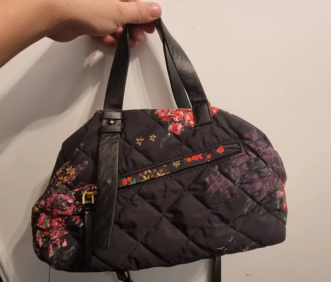Desigual Black Floral Quilted Handbag image indicator(3)
