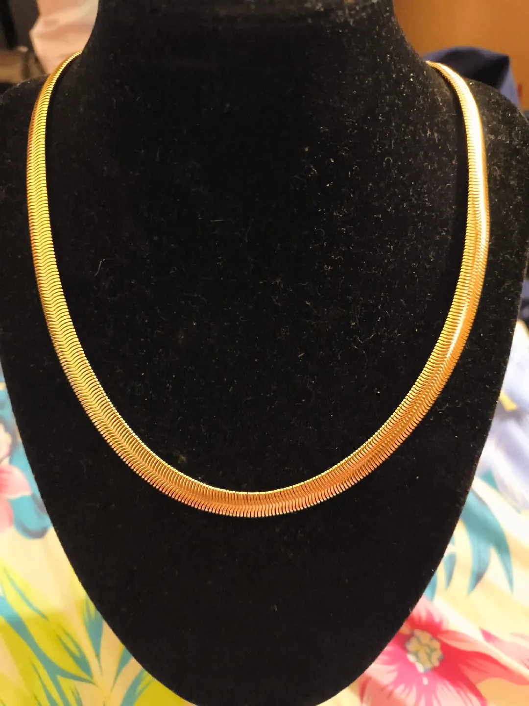 Gold Herringbone Necklace thumbnail