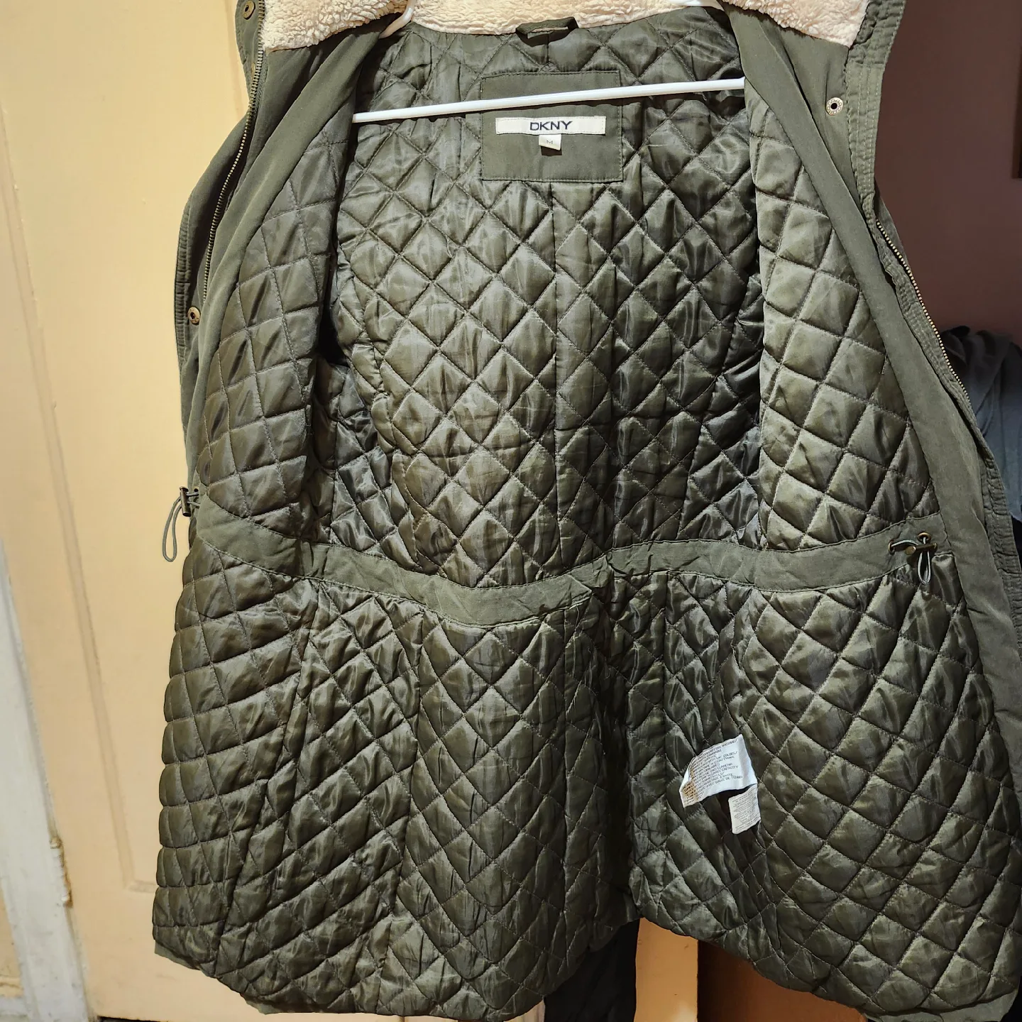 DKNY Olive Green Winter Parka, Size L image indicator(4)