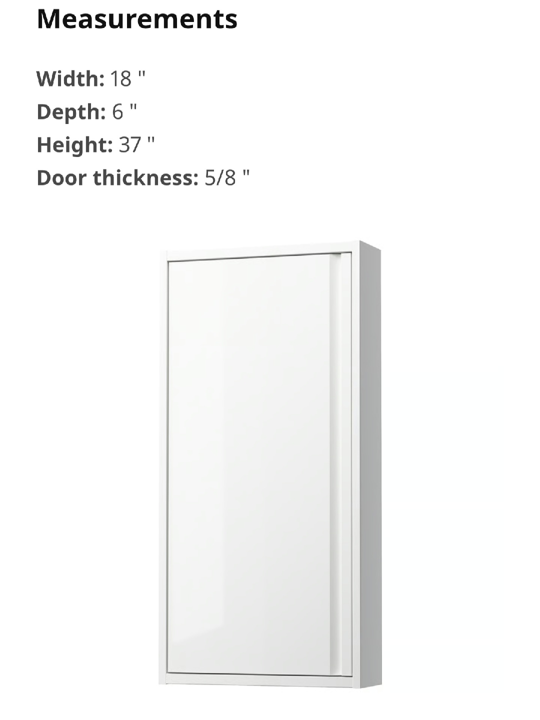 IKEA ÄNGSJÖN Wall Cabinet with Door, White - photo 4