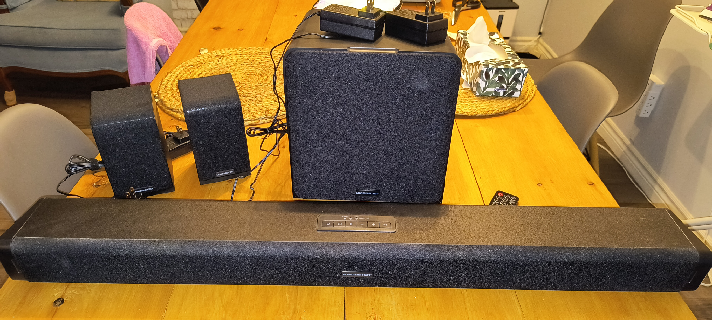 Monster MSB3788W 37" Bluetooth 5.1 Sound Bar System