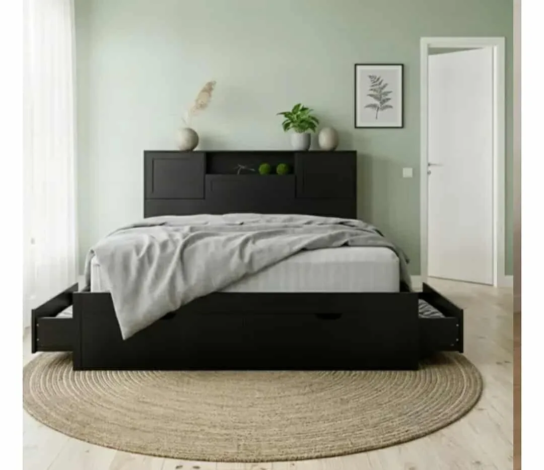 Dark Brown Bed Frame with Storage image indicator(8)