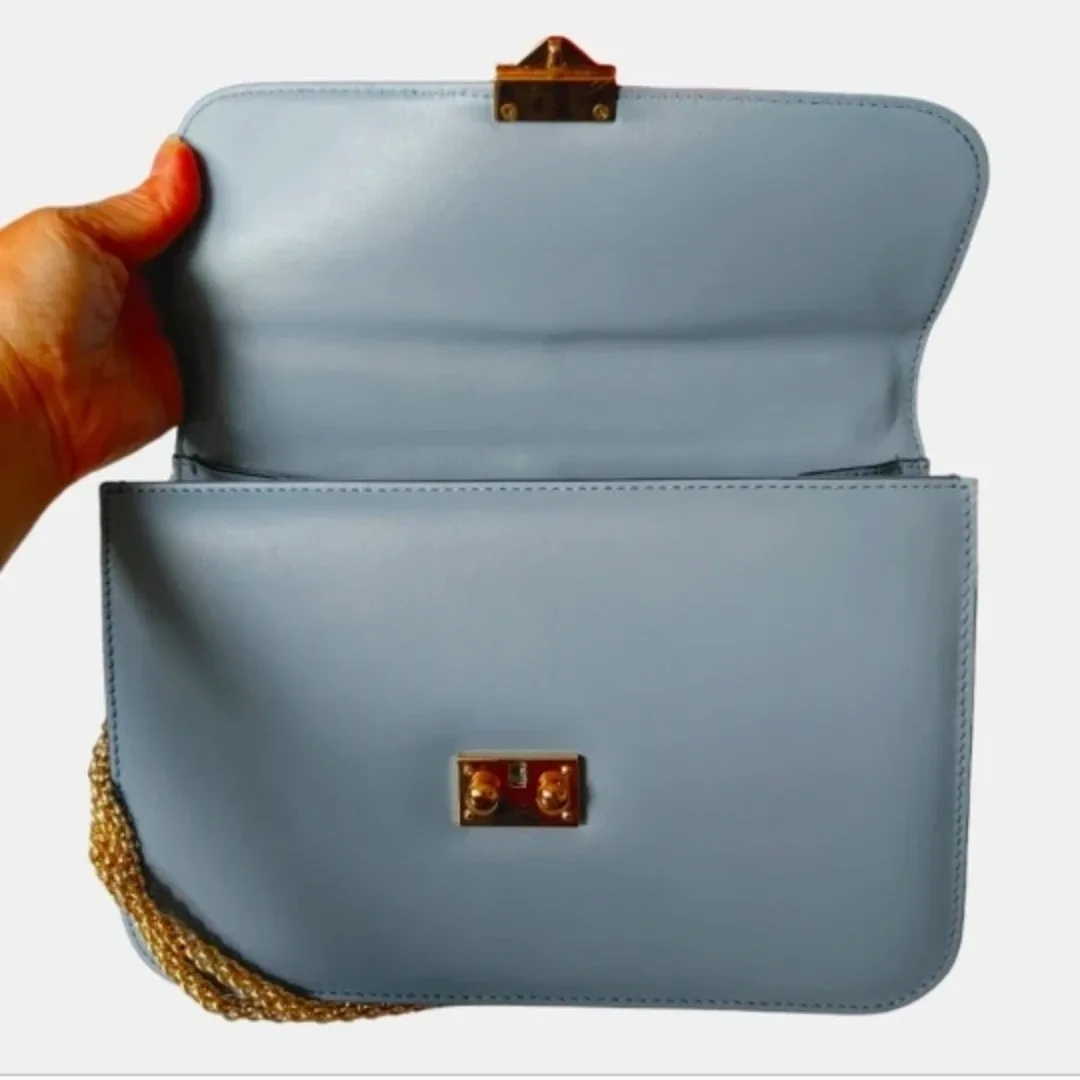 Valentino Garavani Blue Leather Rockstud Bag image indicator(4)