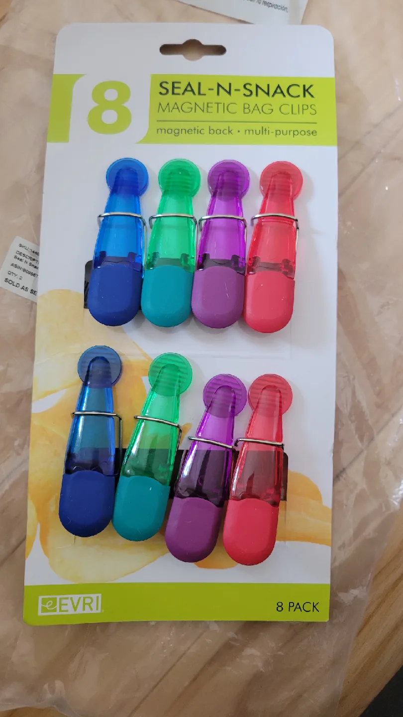 Seal-N-Snack Magnetic Bag Clips - 8 Pack thumbnail
