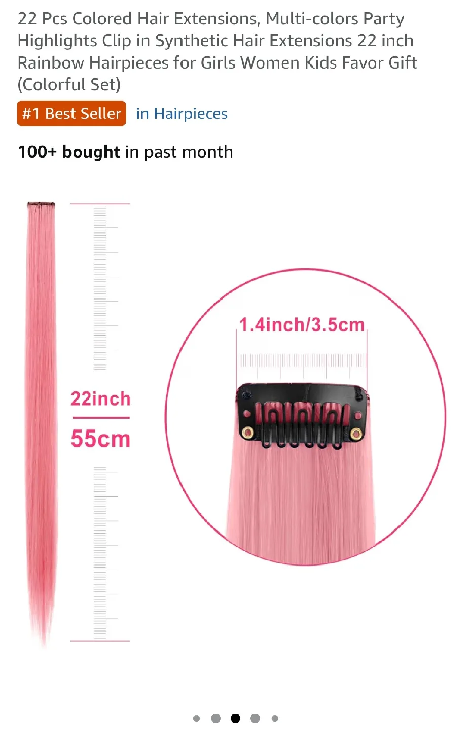 22 Pcs Multi-Color Hair Extensions Clip in 22 inch image indicator(5)