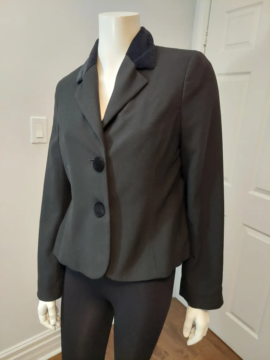 Liz Clariborne Black Blazer Jacket Pettite Size 10 image indicator(9)