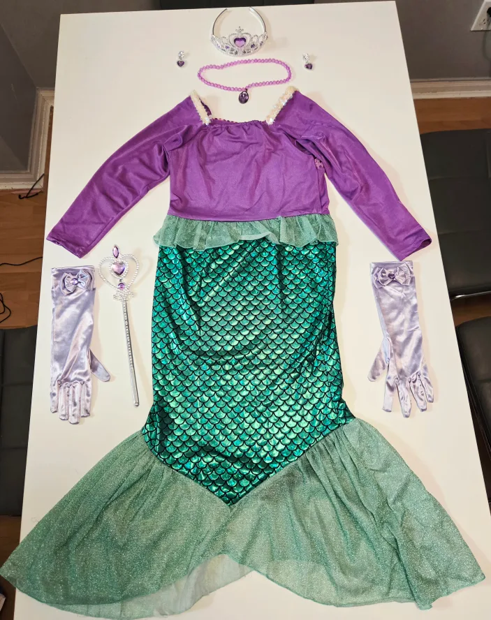 Like New Little Mermaid Ariel Dress 7-8 Years image indicator(4)