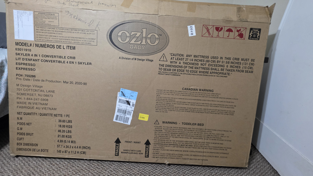 Ozlo Baby Skyler 4-in-1 Convertible Crib - photo 2