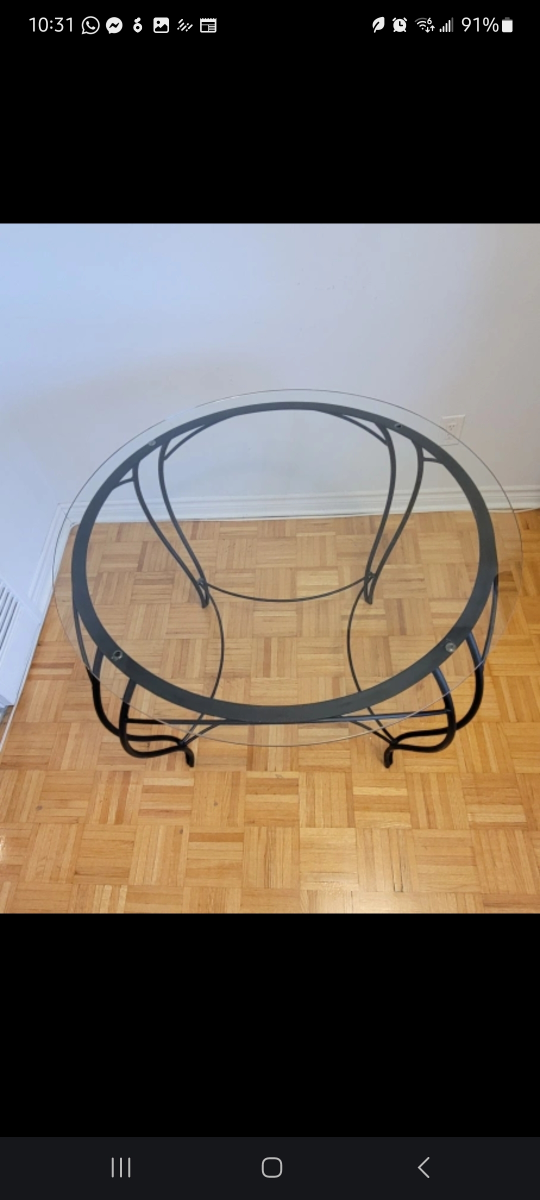 #FreeCycle: Glass Top Dining Table with Black Metal Frame - photo 3