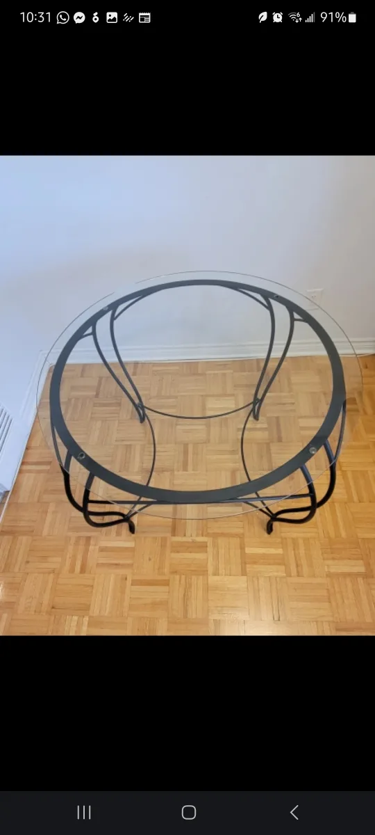 #FreeCycle: Glass Top Dining Table with Black Metal Frame image indicator(3)