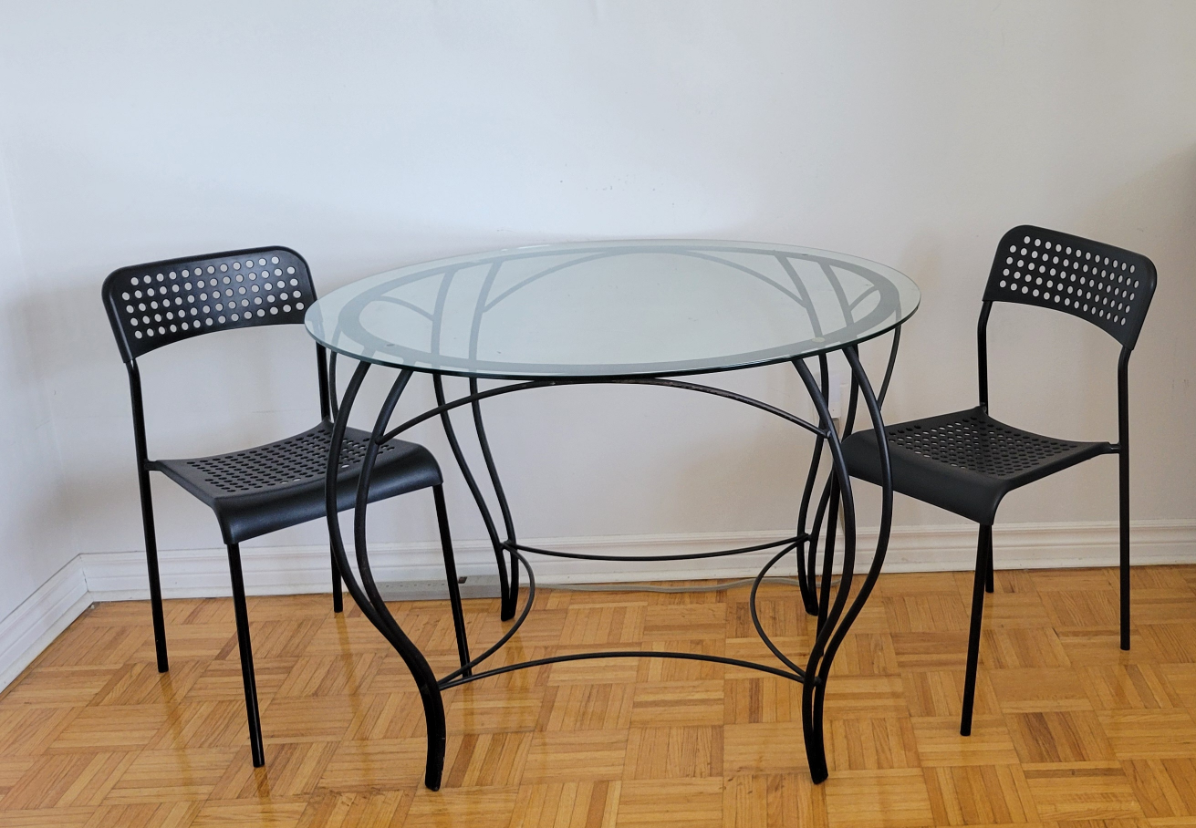 #FreeCycle: Glass Top Dining Table with Black Metal Frame - photo 4