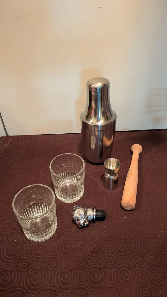 IKEA Cocktail Shaker Set w/Jigger/Muddler, Glasses etc. thumbnail