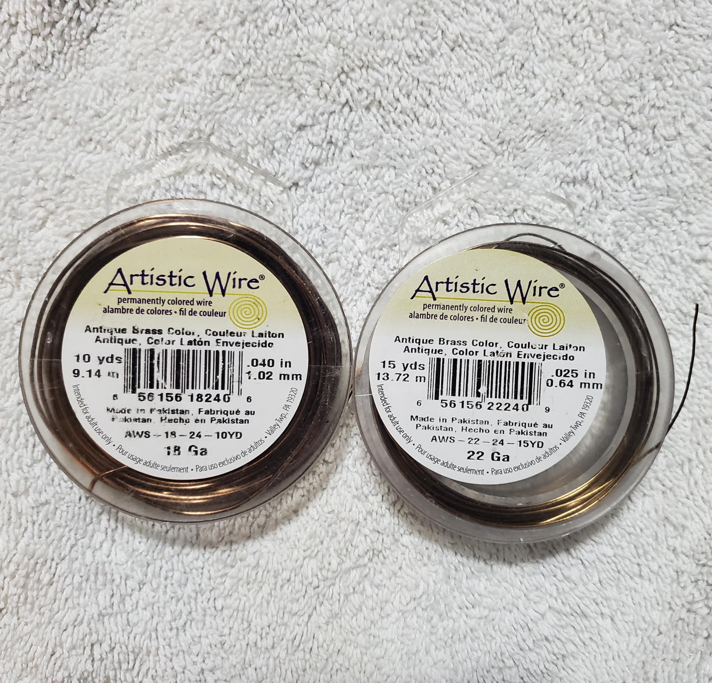 Artistic Wire (18 & 22 Gauge)(Brass Coloured)