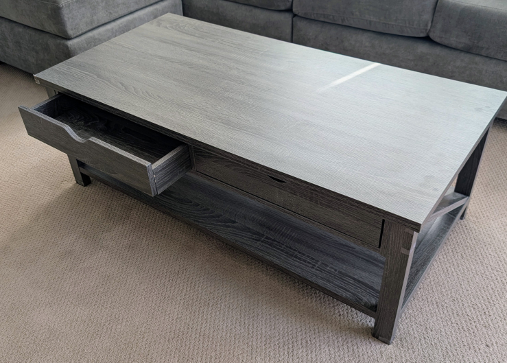 Coffee Table and End Table Set - Grey Wood Finish