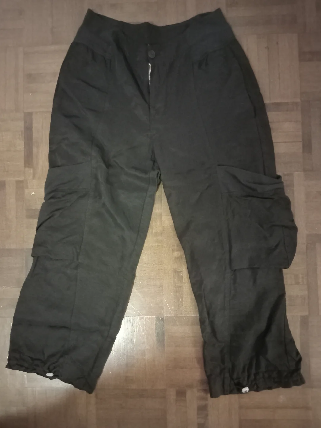European Culture Black Cargo Pants Size S thumbnail
