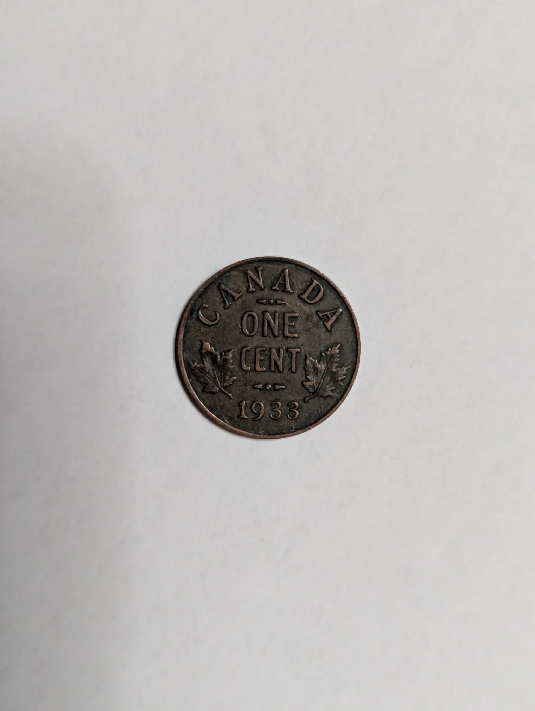 1933 Canada George V One Cent thumbnail