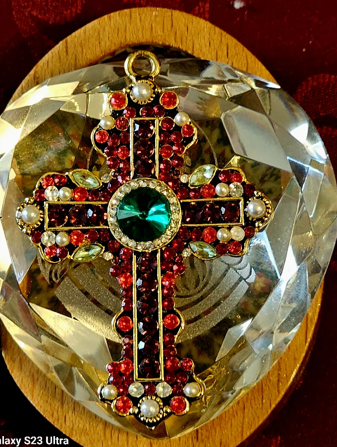 Vintage Jeweled Cross Pendant( museum piece image indicator(10)