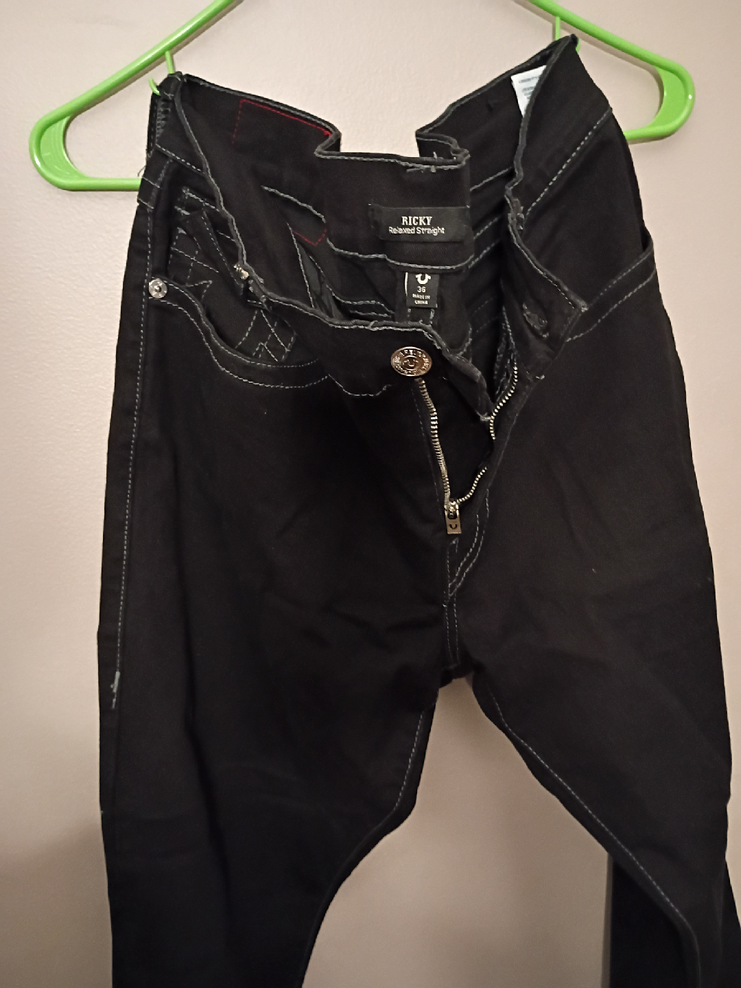 True Religion Ricky Relaxed Straight Jeans - Size 36