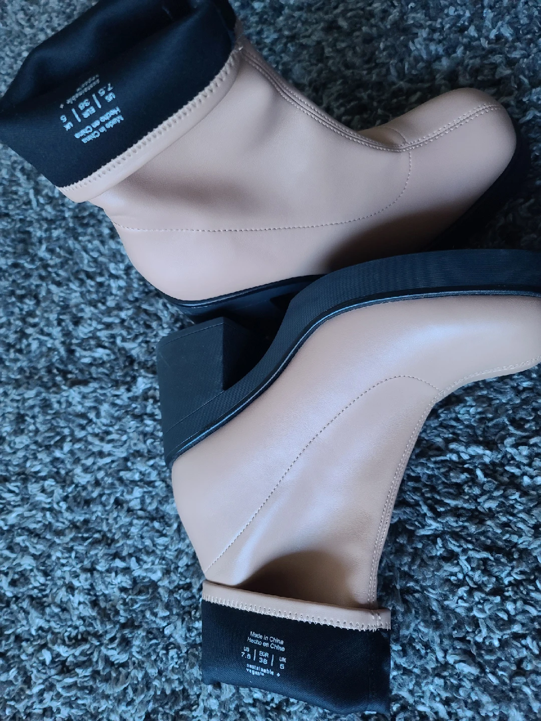 Dynamite Pink Faux Leather Heeled Boots - Size 7.5