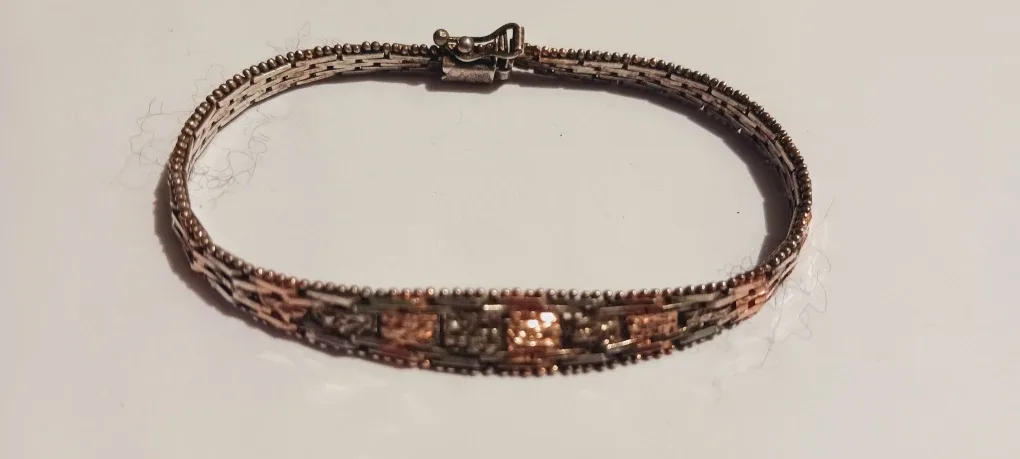 Sterling Silver 925 Italy Vintage Woven Bracelet image indicator(2)