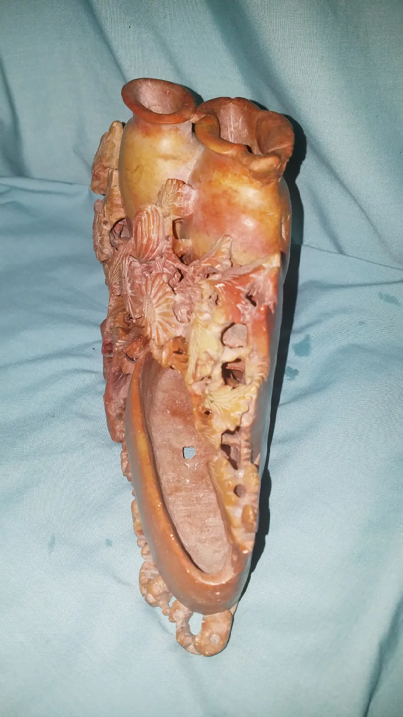 Vintage Antique Hand Carved Chinese Soapstone image indicator(9)