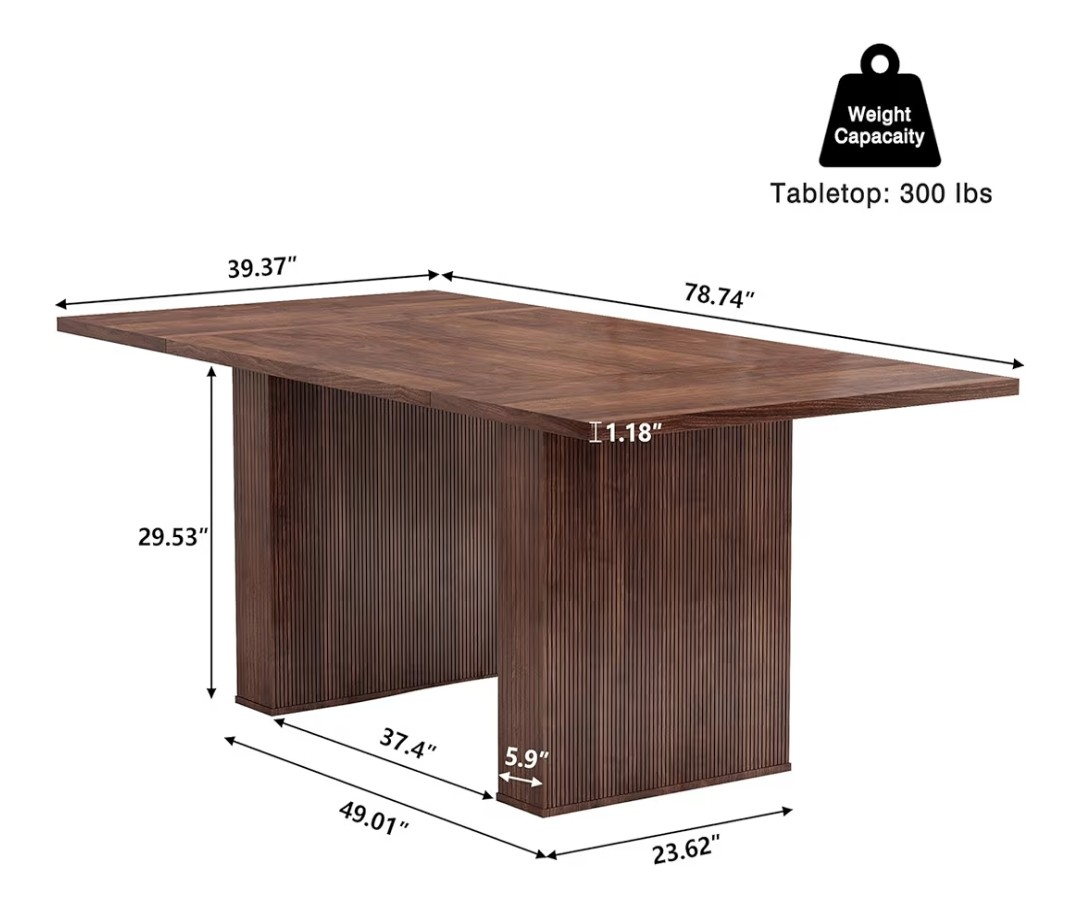 Large 72" Walnut Kitchen Table/Office Desk. - photo 3