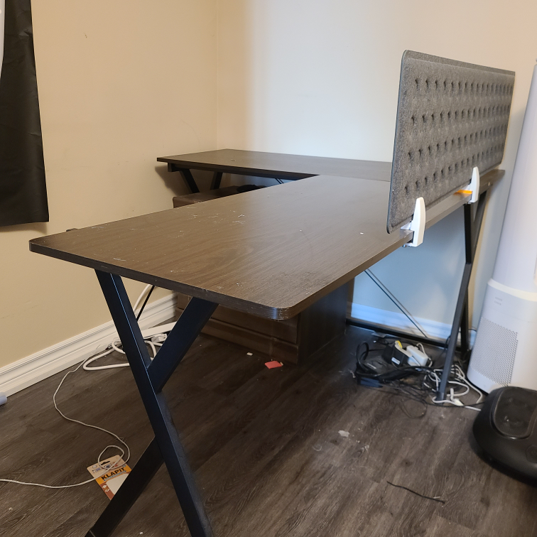 Brown L-Shaped Desk - photo 2