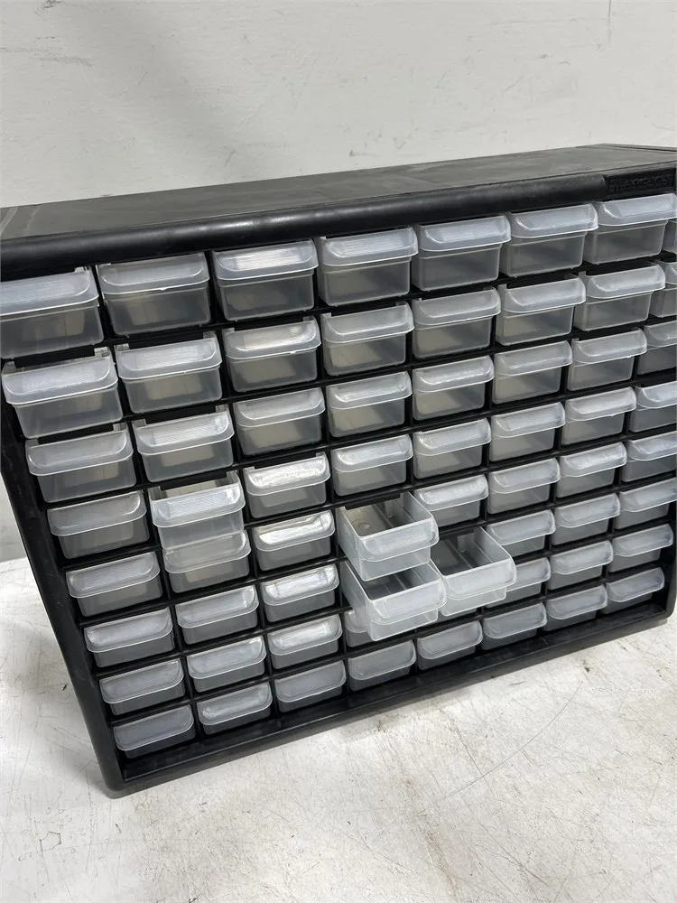 Akro-Mils 10164 64-Drawer Plastic Storage Cabinet - Black image indicator(3)