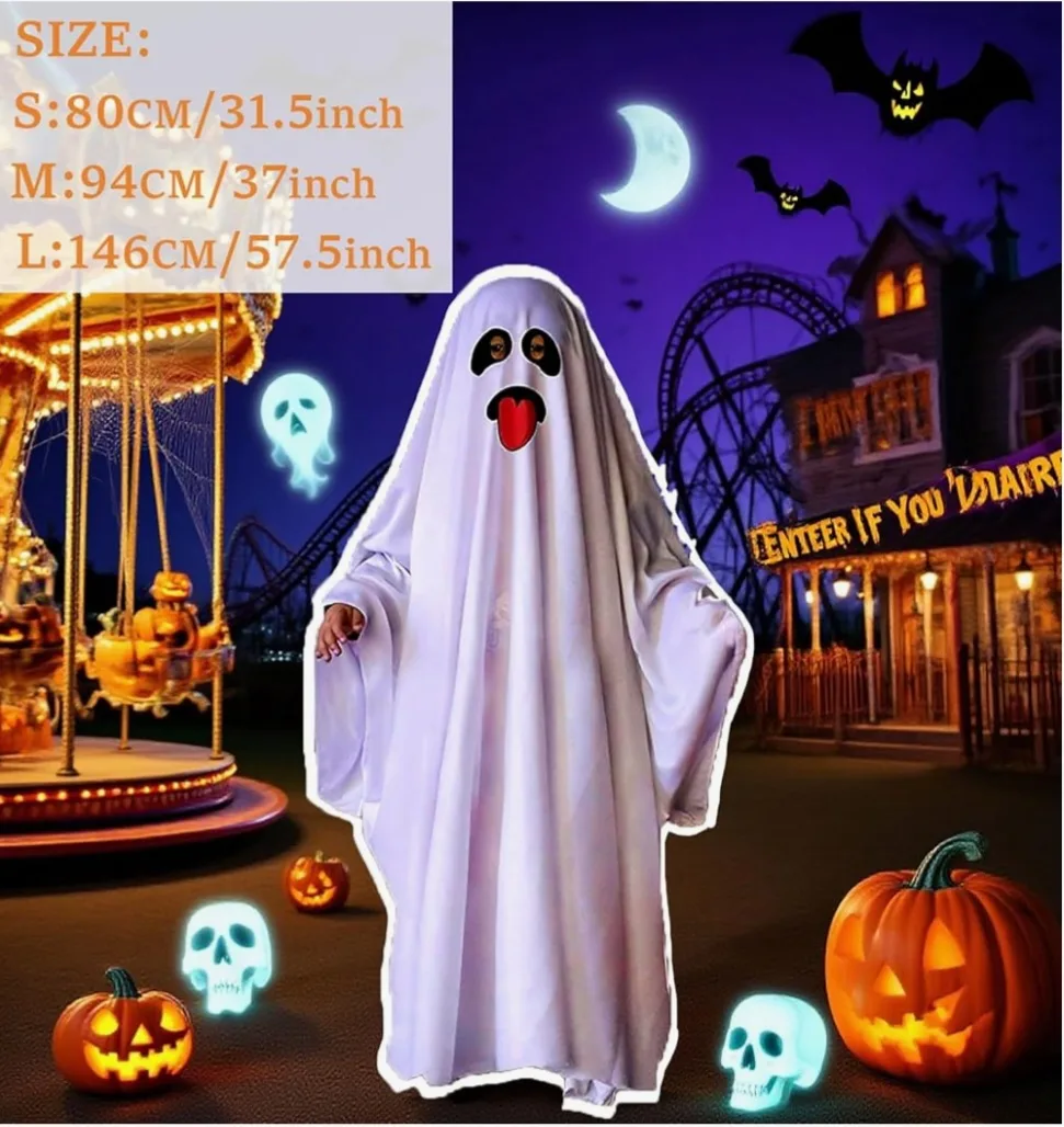 Ghost Cute Costume - White, Size S image indicator(5)