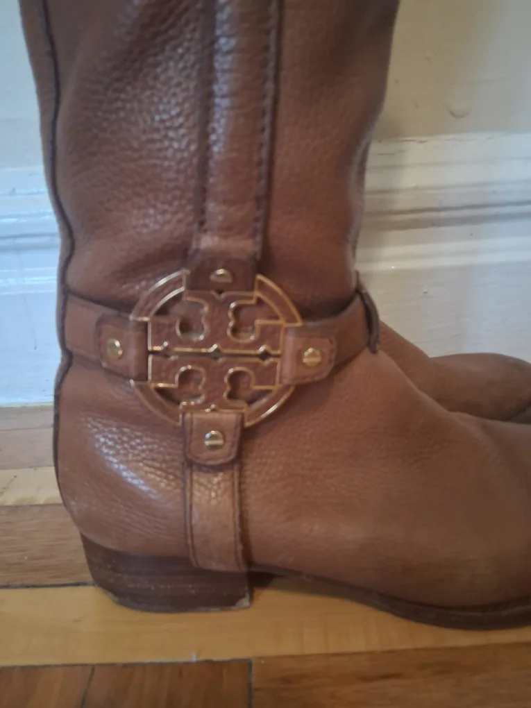 Tory Burch Brown Leather Riding Boots image indicator(2)