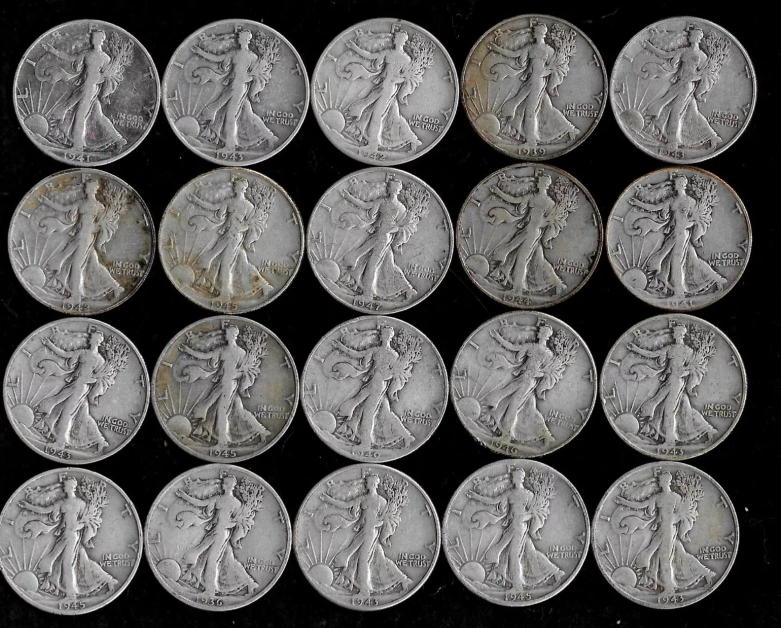 20 Walking Liberty Half Dollars