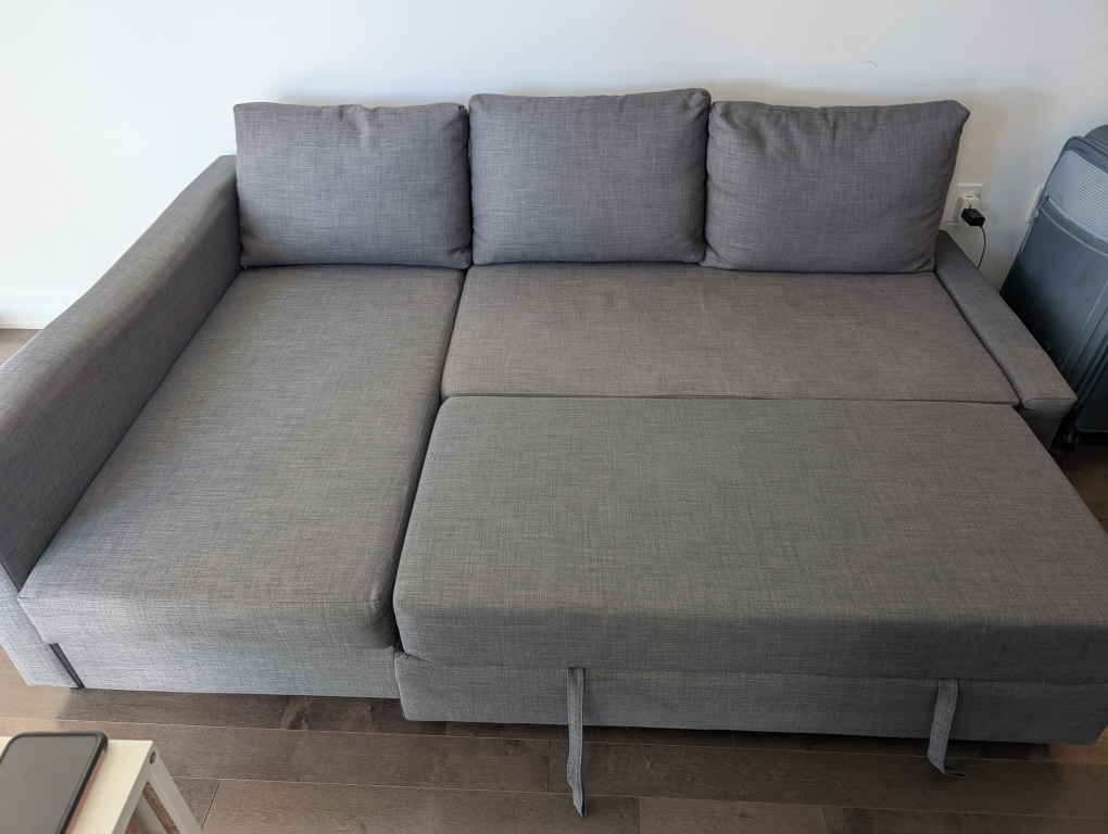Ikea Corner sofa-bed with storage, dark gray
