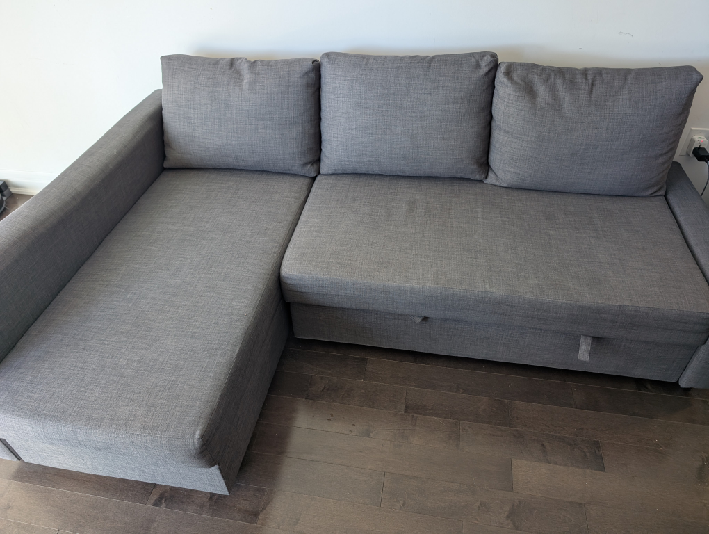 Ikea Corner sofa-bed with storage, dark gray - photo 4