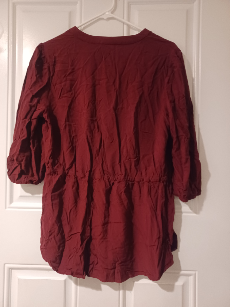 Faded Glory Women's L (12-14) Burgundy Blouse - photo 2