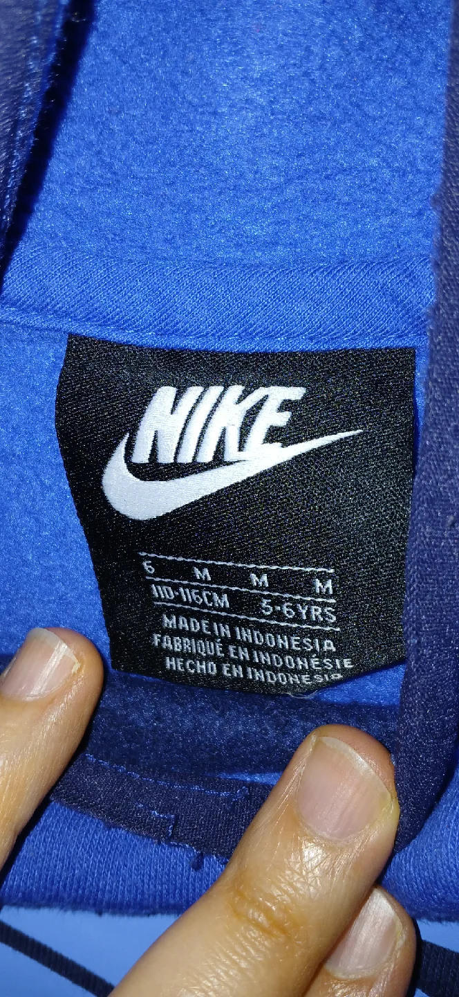 Nike Hoodie Size 5-6 Yrs Blue image indicator(2)