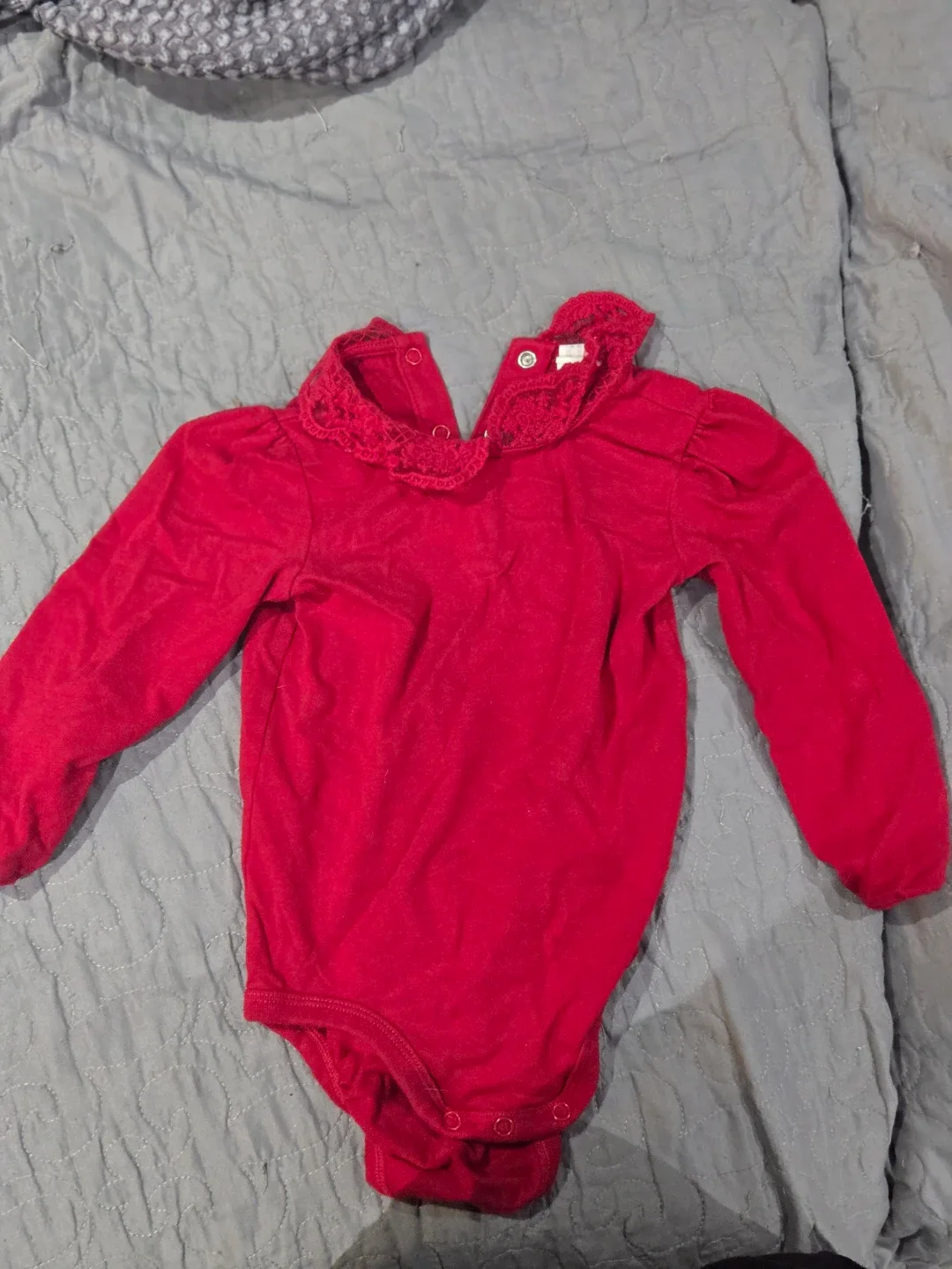 Baby Clothes Bundle - Red Bodysuit, Purple Cardigan, Navy Dress image indicator(2)