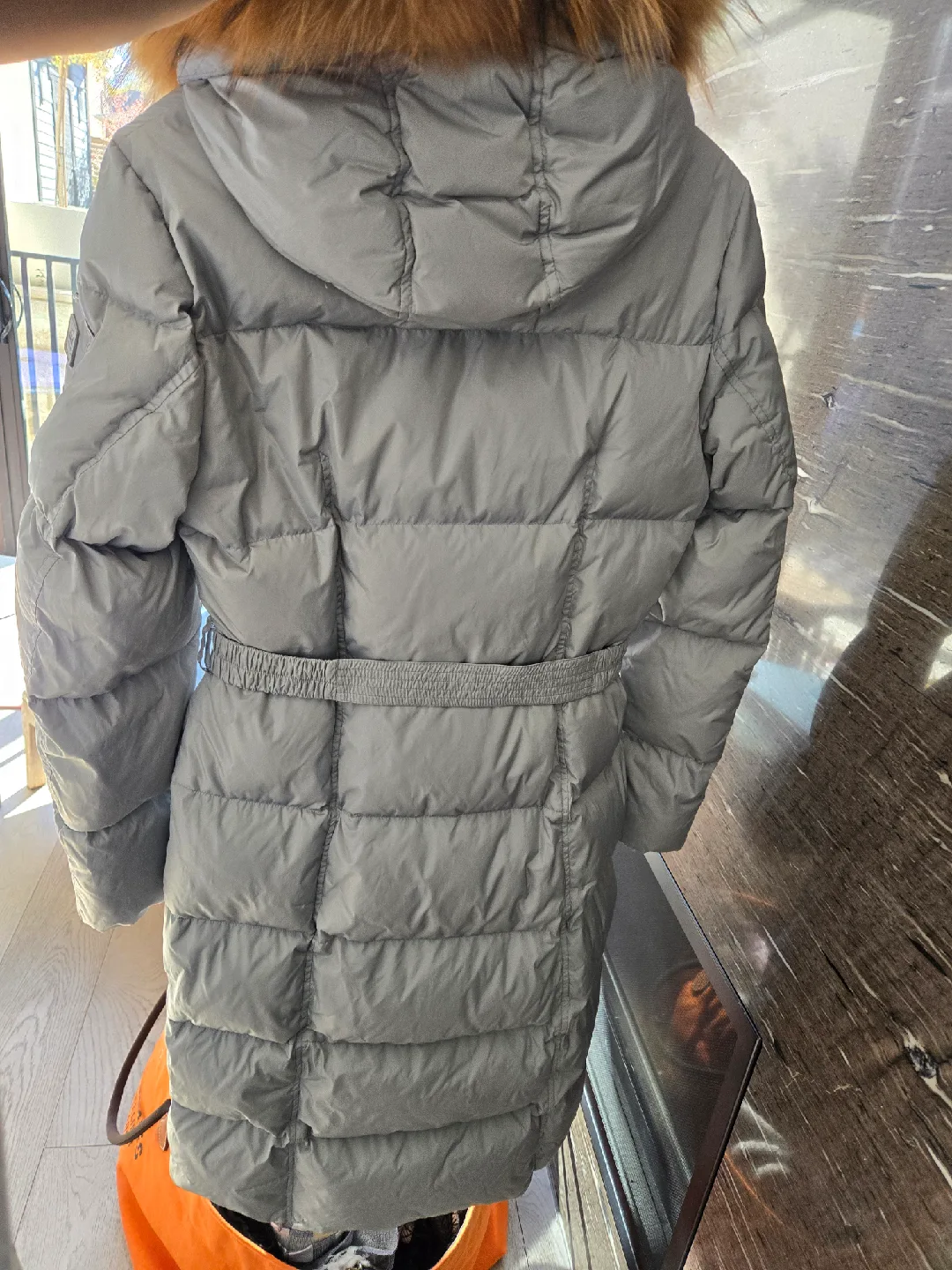 ADD Down Puffer Coat with Fur Hood - Light Grey image indicator(8)